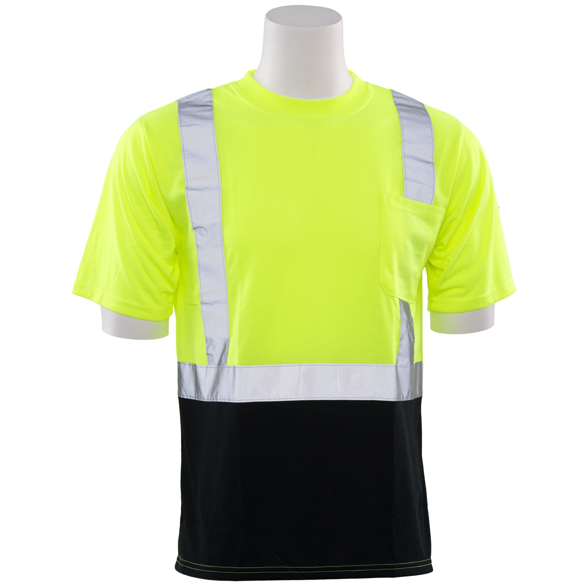 ERB 9604S Class 2 Black Bottom Moisture Wicking Safety Shirt Yellow