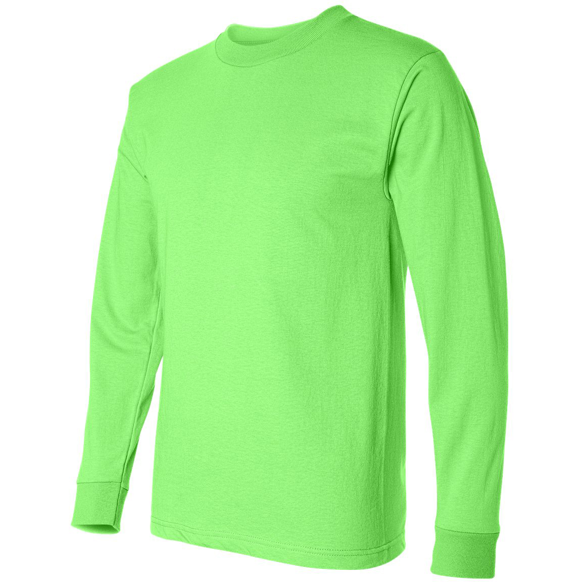 Bayside Union Made Long Sleeve T Shirt Lime Green Fullsource