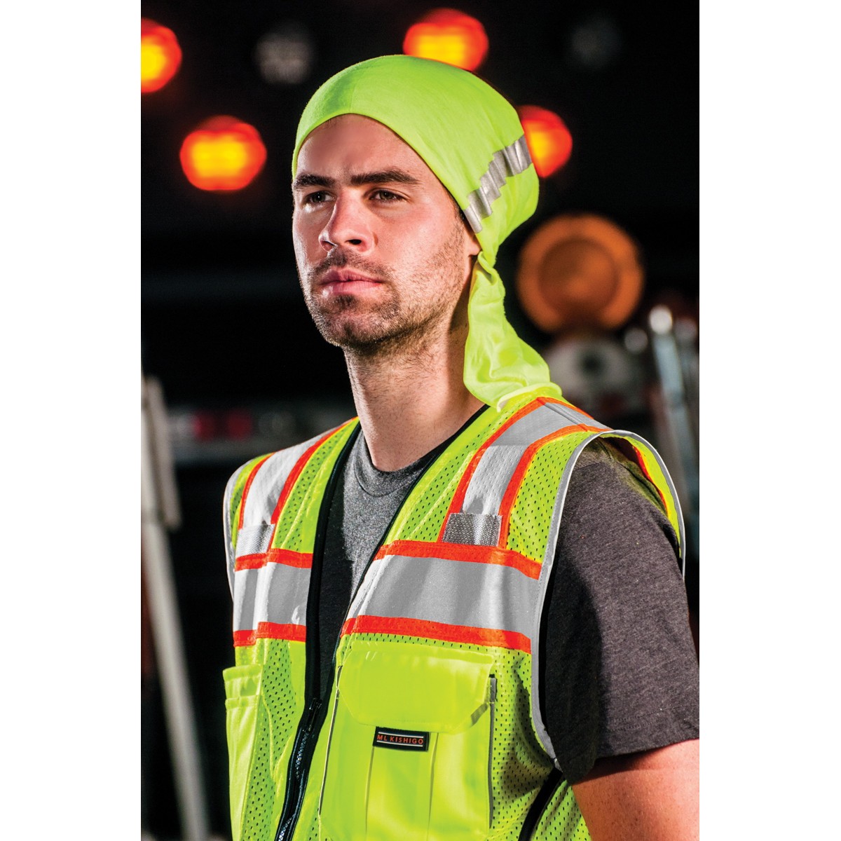 ML Kishigo 1515 Black Series Black Bottom Safety Vest Yellow/Lime