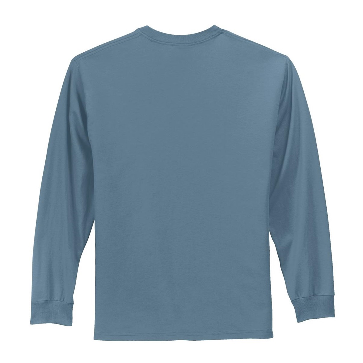 Port Company PC61LS Long Sleeve Essential T Shirt Stonewashed Blue