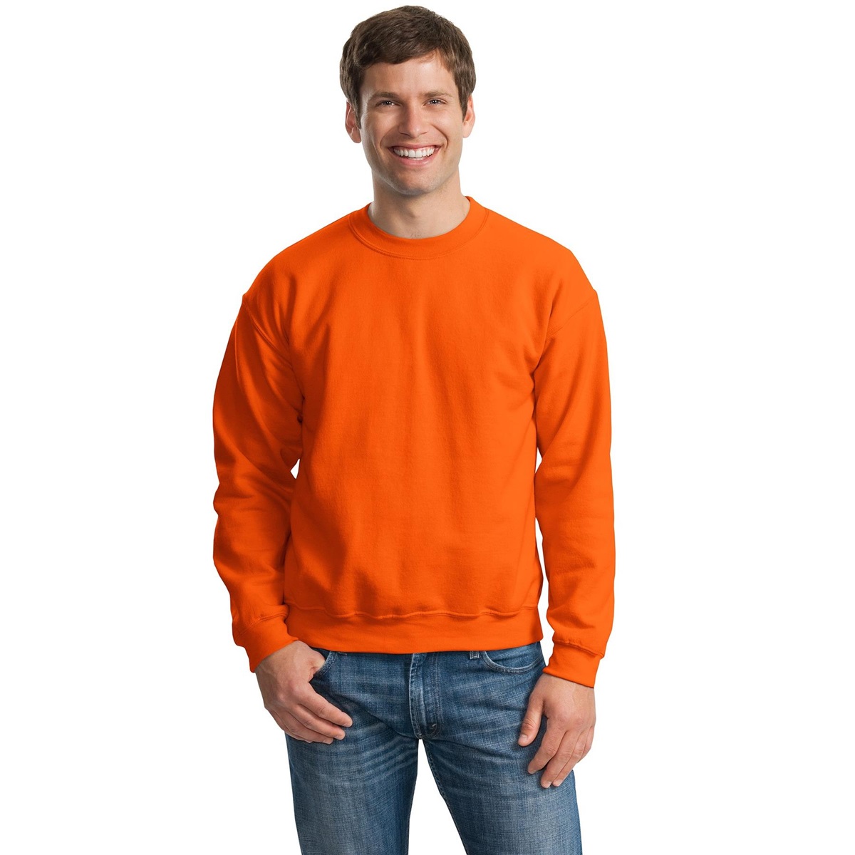 Gildan 18000 Heavy Blend Crewneck Sweatshirt - Orange | FullSource.com