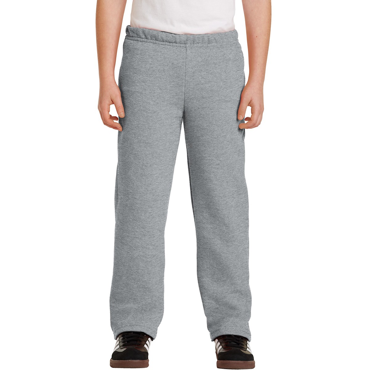Gildan 18400B Youth Heavy Blend Open Bottom Sweatpants - Sport Grey ...