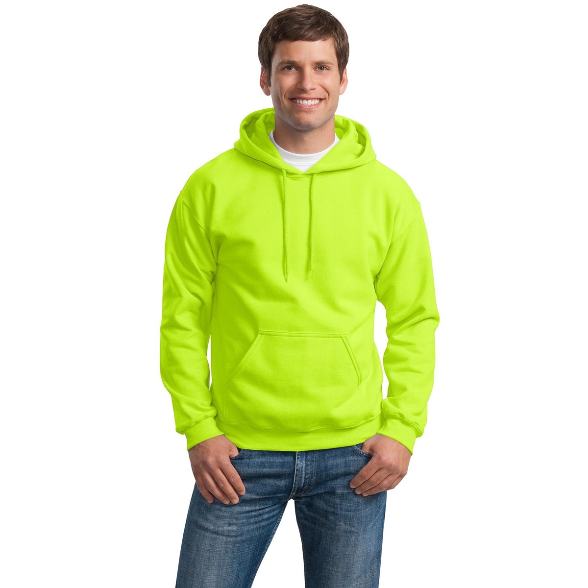 Gildan 18500 Heavy Blend Hooded Sweatshirt - Safety Green | FullSource.com