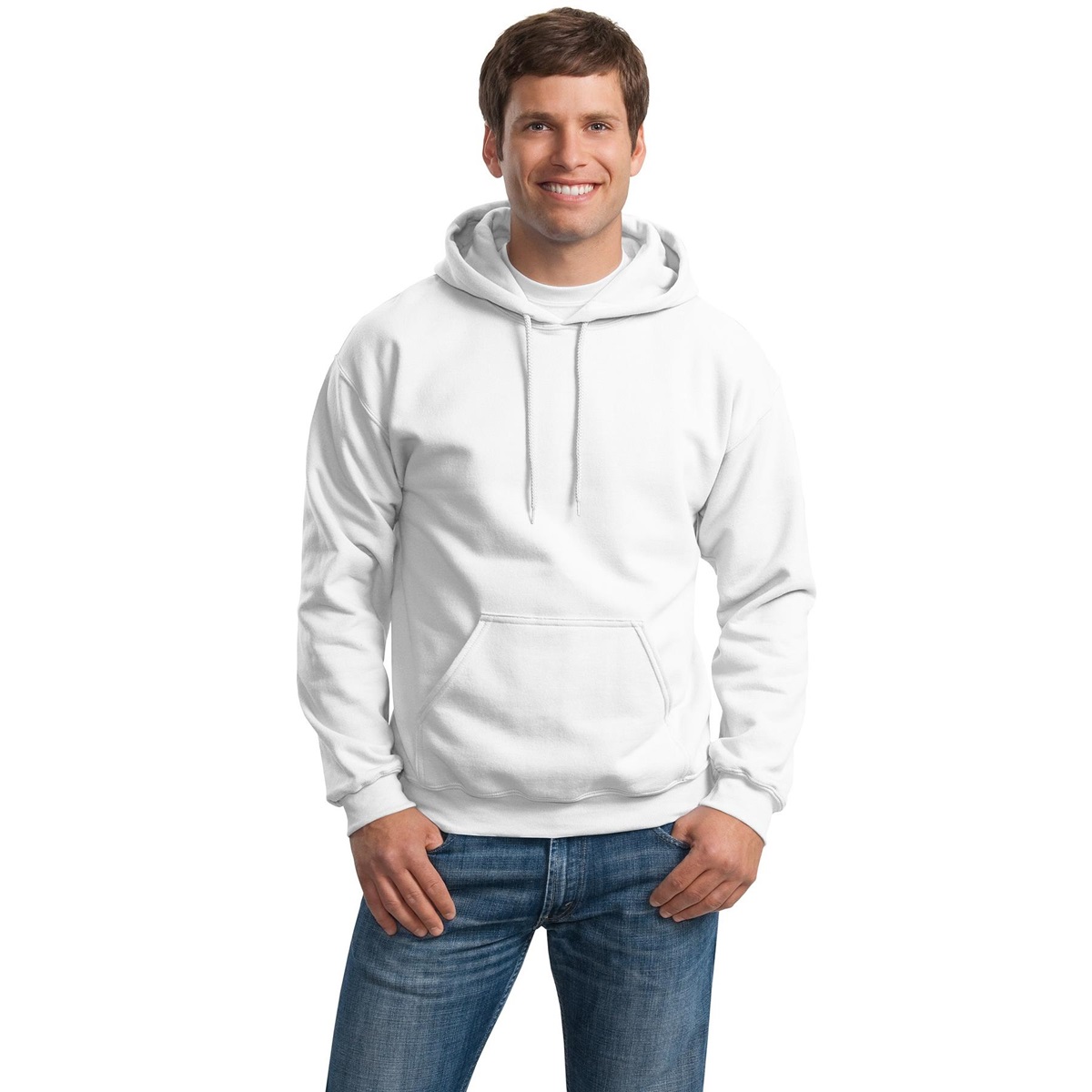 Gildan 18500 Heavy Blend Hooded Sweatshirt - White | FullSource.com