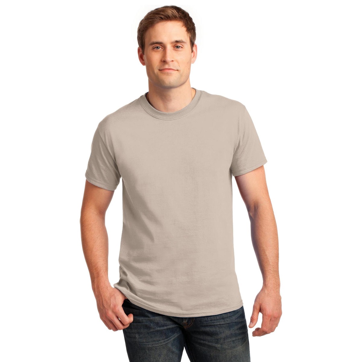 thumbnail interactive-video image 1 of Gildan Heavy Cotton T-Shirt, Sand, Ediu: Aazon.es 1 of 12