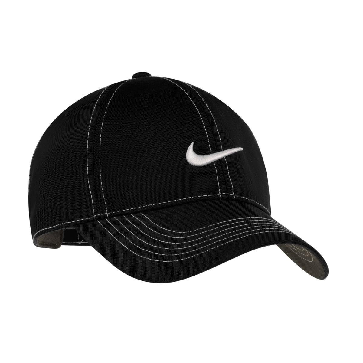 Nike Golf 333114 Swoosh Front Cap - Black | FullSource.com