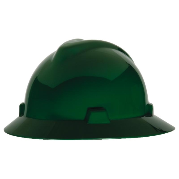 MSA 475370 V-Gard Full Brim Hard Hat - Fas-Trac Suspension - Green ...