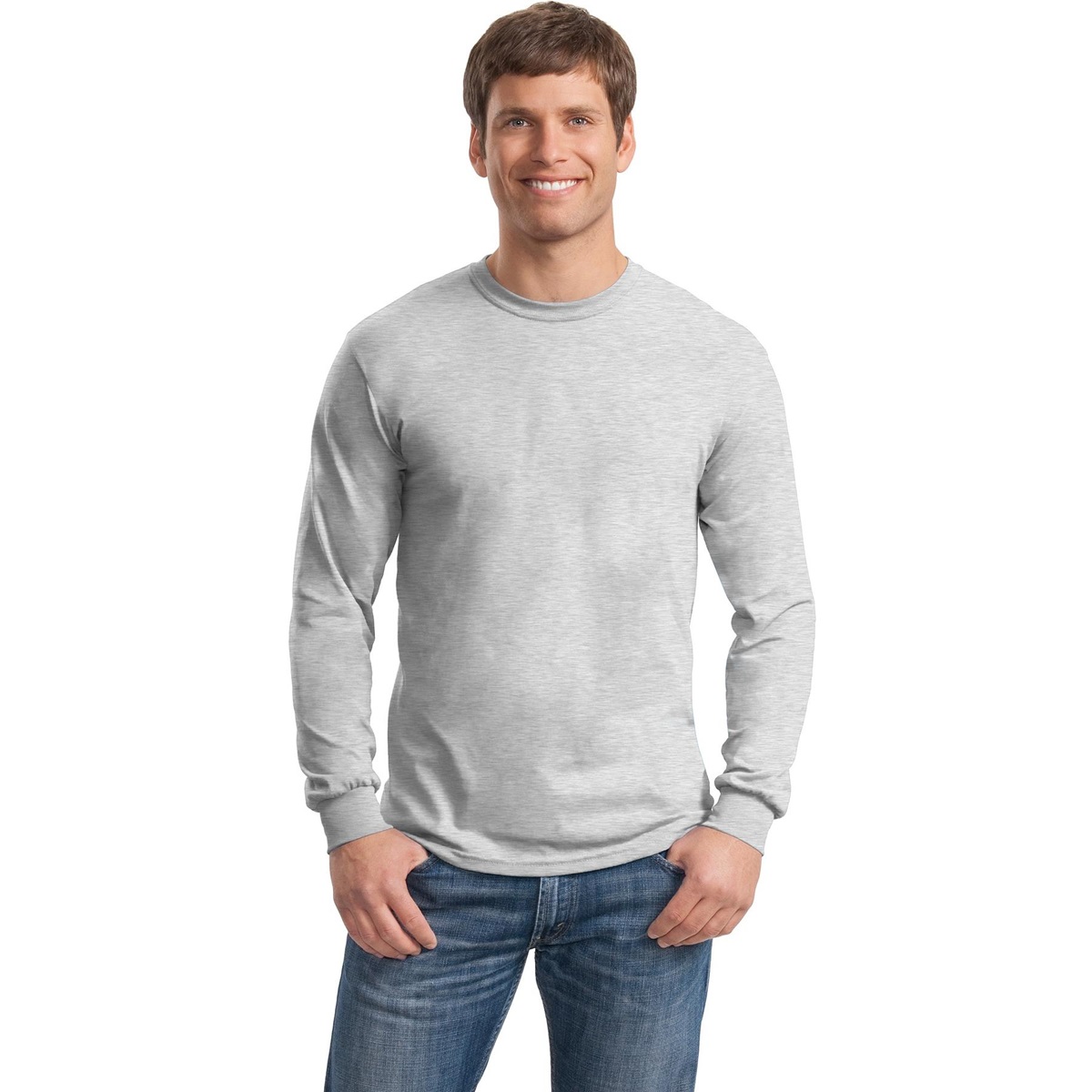 Gildan 5400 Heavy Cotton Long Sleeve T-Shirt - Ash | FullSource.com