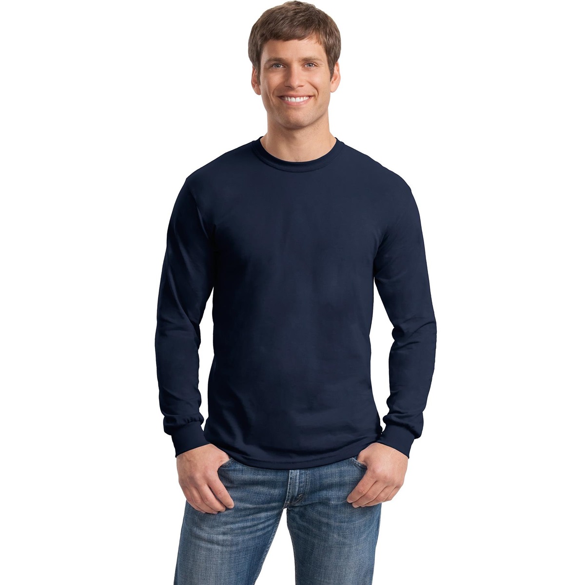 Gildan 5400 Heavy Cotton Long Sleeve T-Shirt - Navy | FullSource.com