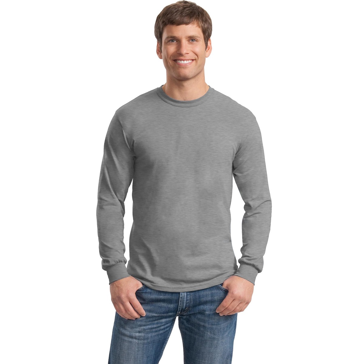 Gildan 5400 Heavy Cotton Long Sleeve T-Shirt - Sport Grey | FullSource.com