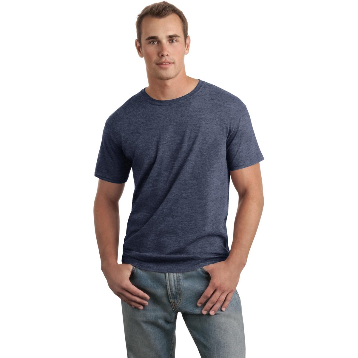 Gildan 64000 Softstyle T-Shirt - Heather Navy | FullSource.com