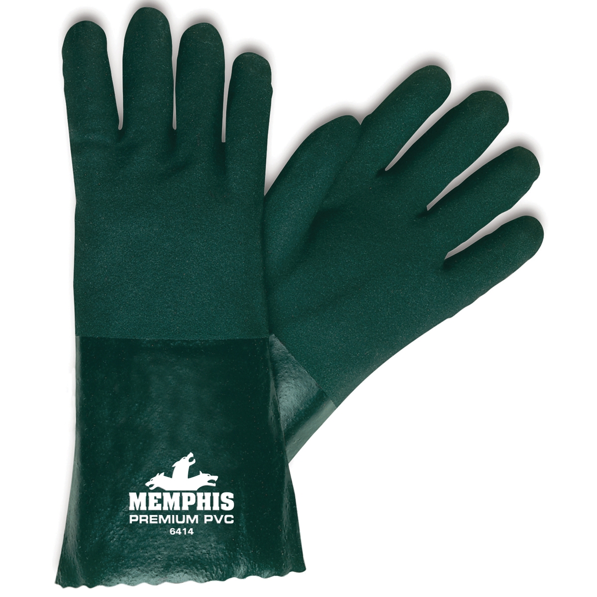 Memphis 6414 Double Dipped PVC Coated Gloves - Jersey Lined - Nitrile ...