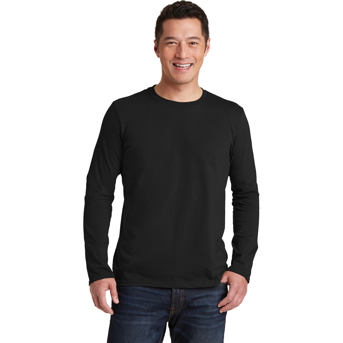 Gildan 64400 Softstyle Long Sleeve T-Shirt - Black | FullSource.com