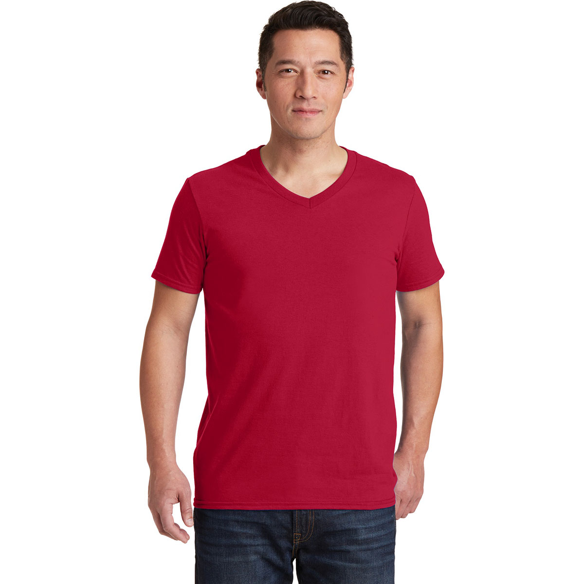 Gildan 64V00 Softstyle V-Neck T-Shirt - Cherry Red | FullSource.com