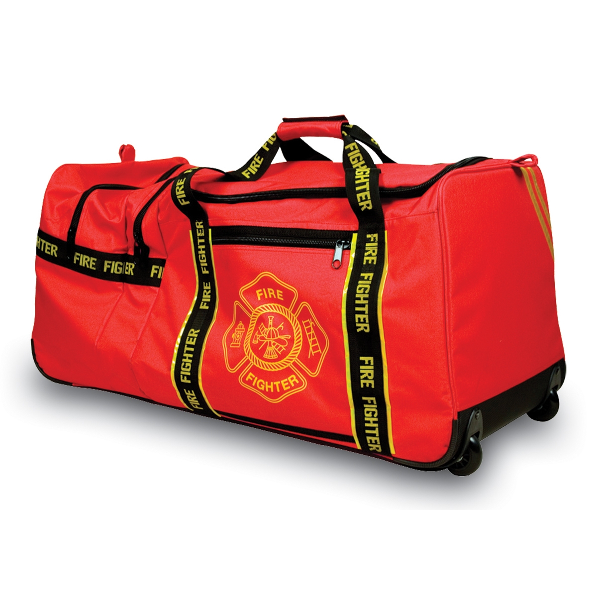 OK1 Large Red Firefighter Wheeled Gear Bag