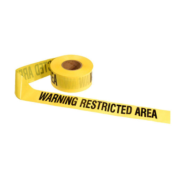 WARNING RESTRICTED AREA Barricade Tape 1000 ft Roll 3 Mil