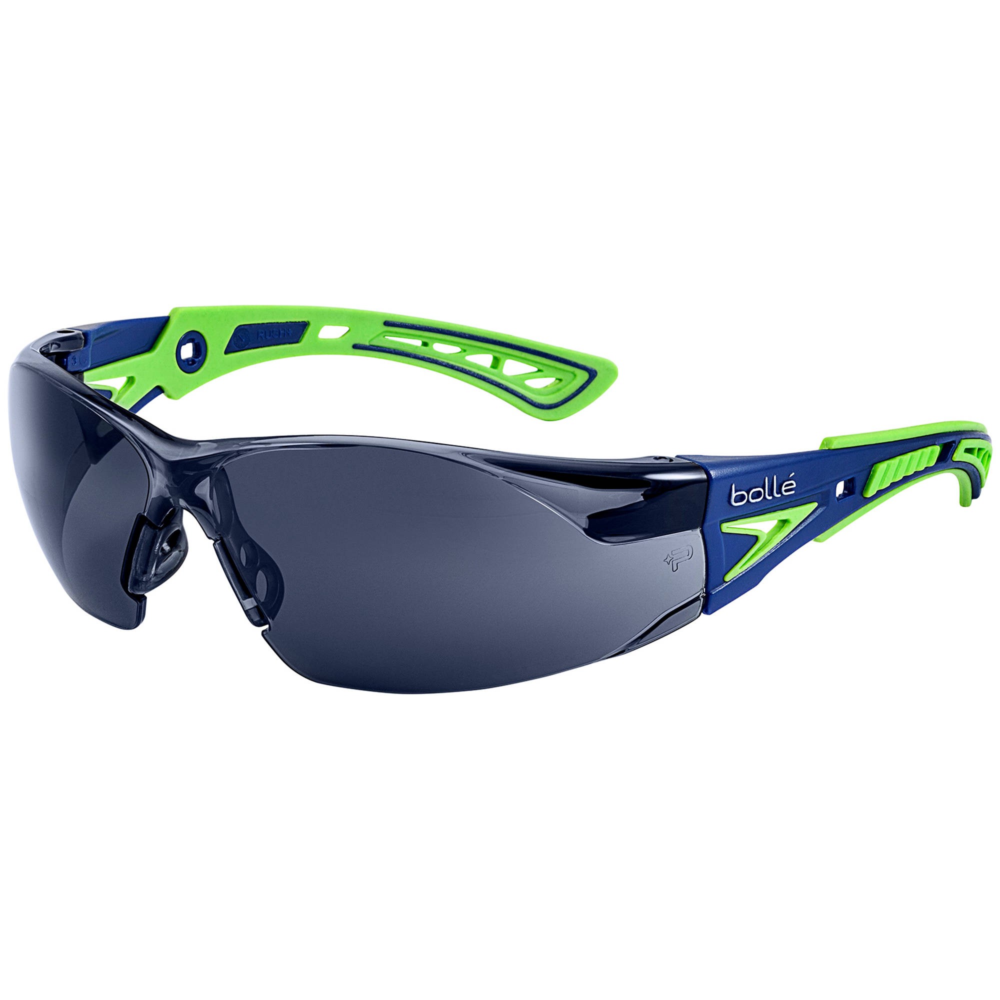 Bolle 40257 Rush Safety Glasses Blue/Green Temples Smoke AntiFog