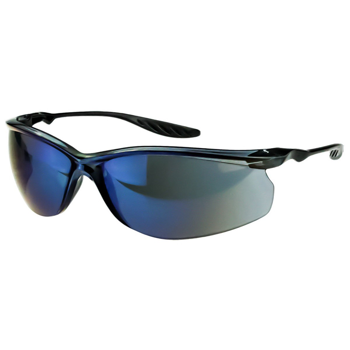 CrossFire 3748 24Seven Safety Glasses Black Frame Blue Mirror Lens