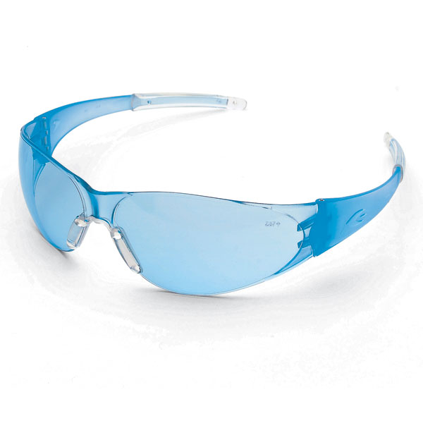 Crews CK2 Safety Glasses Blue Lens Clear Nose Piece