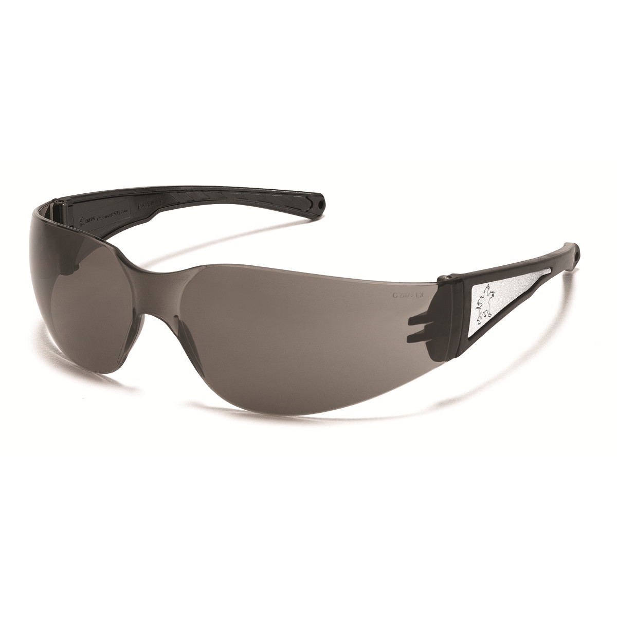 Crews Luminator Safety Glasses Black Reflective Frame Gray Lens