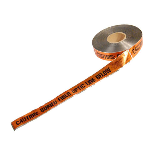 CAUTION BURIED FIBER OPTIC LINE BELOW Detectable Underground Warning
