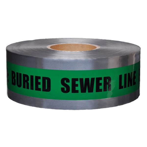 CAUTION BURIED SEWER LINE BELOW Detectable Underground Warning Tape