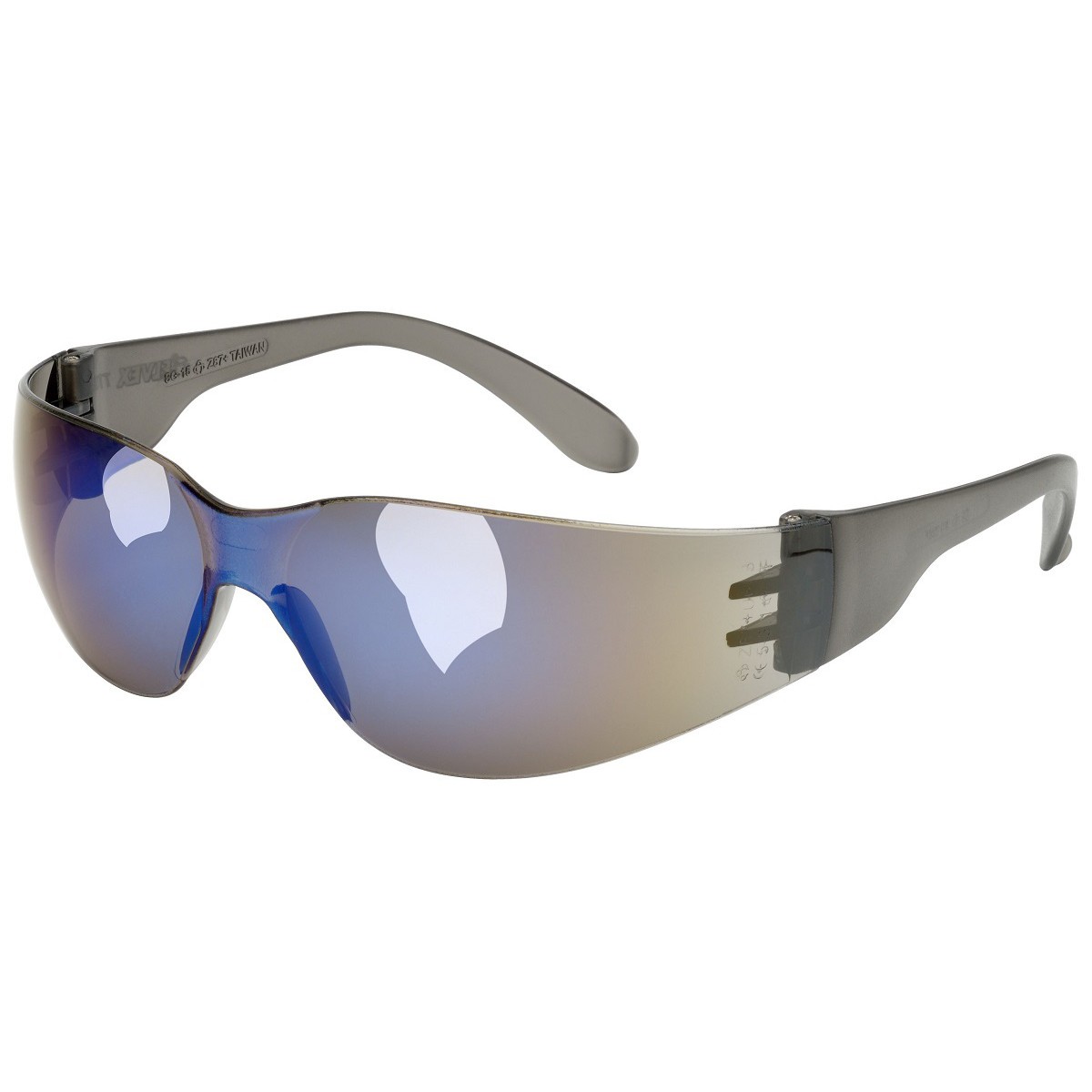 Elvex SG-15M TTS Safety Glasses - Gray Temples - Blue Mirror Lens ...