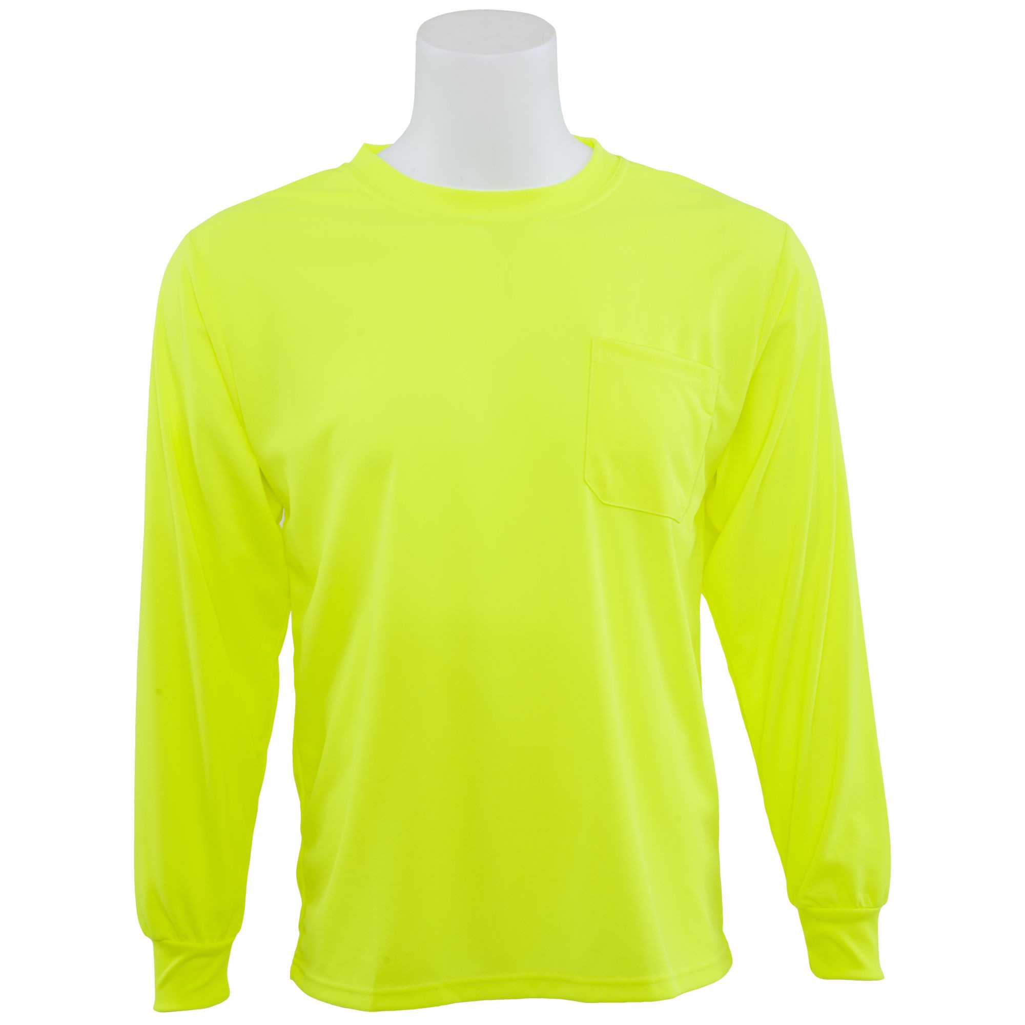 ERB 9007 Non ANSI Birdseye Mesh Long Sleeve Safety Shirt Yellow/Lime