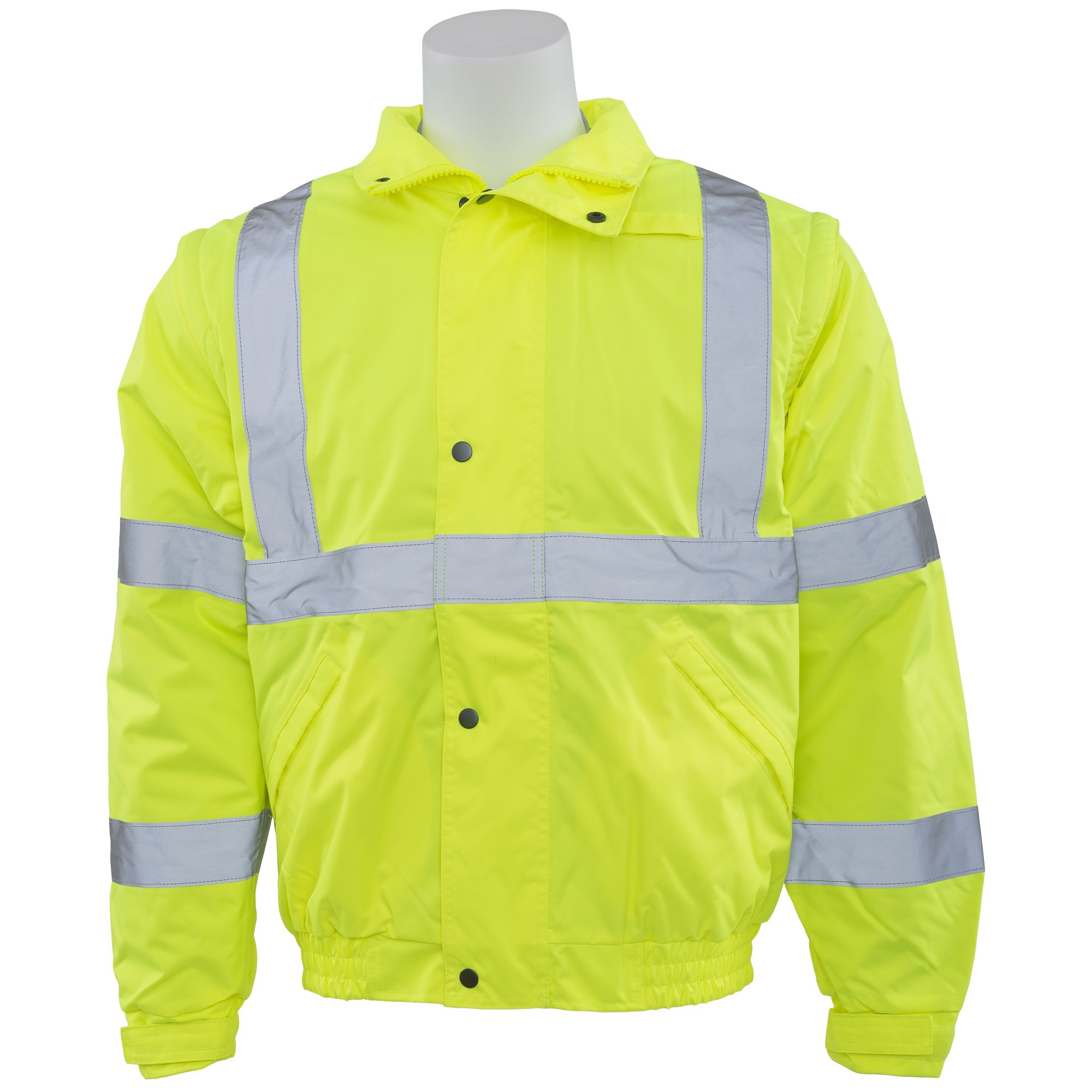 ERB W492 Class 3 Safety Jacket with Removable Sleeves Yellow/Lime