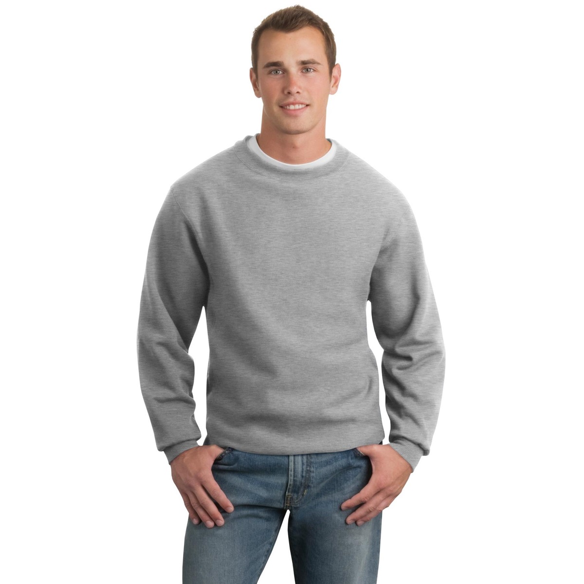 Sport-Tek F280 Super Heavyweight Crewneck Sweatshirt - Athletic Heather ...