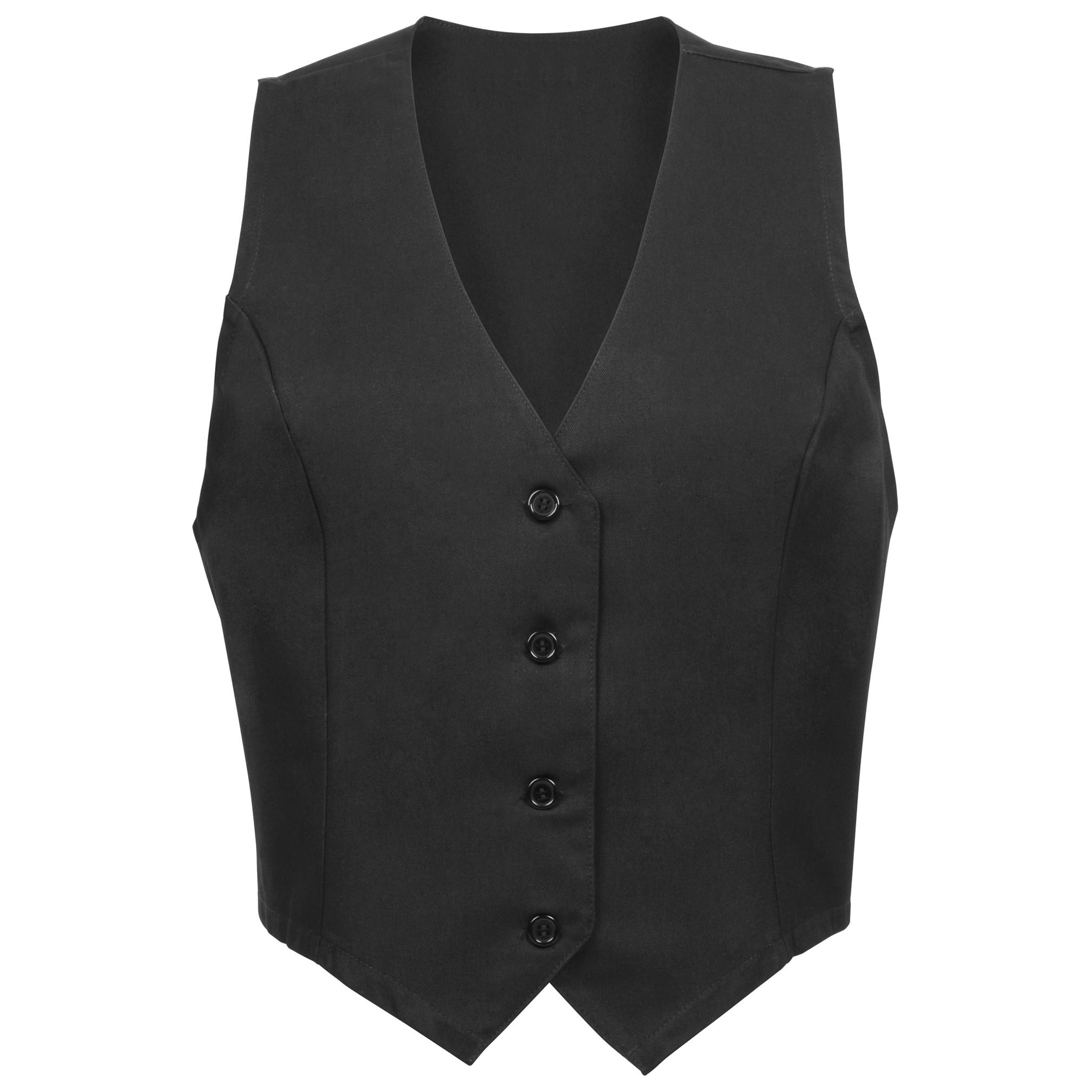 Fame V42L Female Fitted Vest Long Black