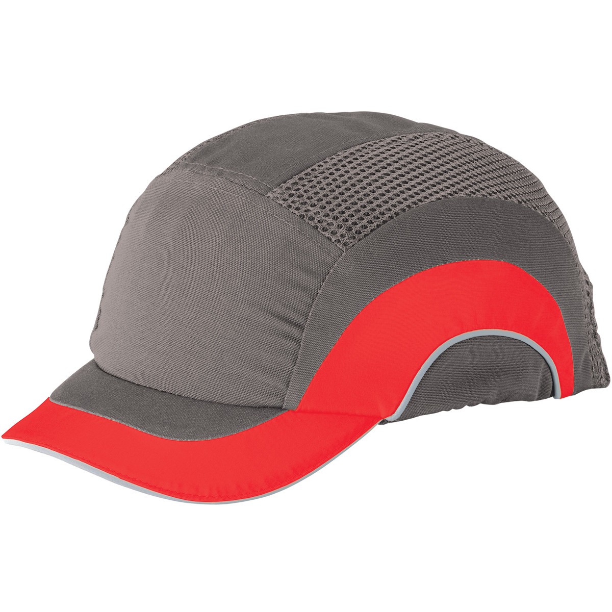 JSP ABS150 HardCap A1 Baseball Bump Cap Short Brim Gray/Red