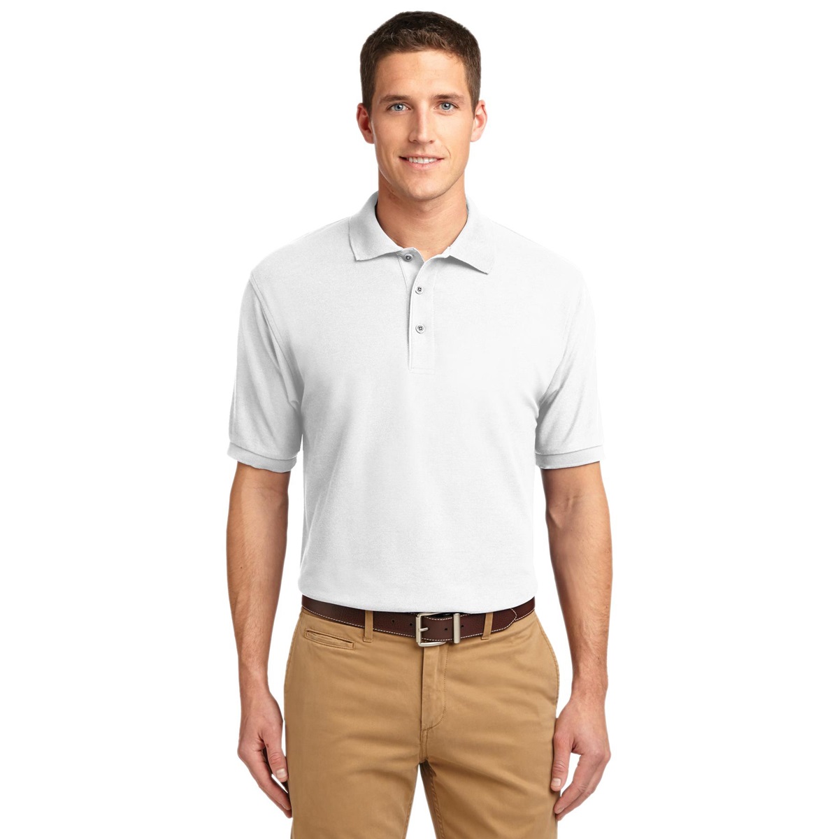Port Authority K500 Silk Touch Polo White