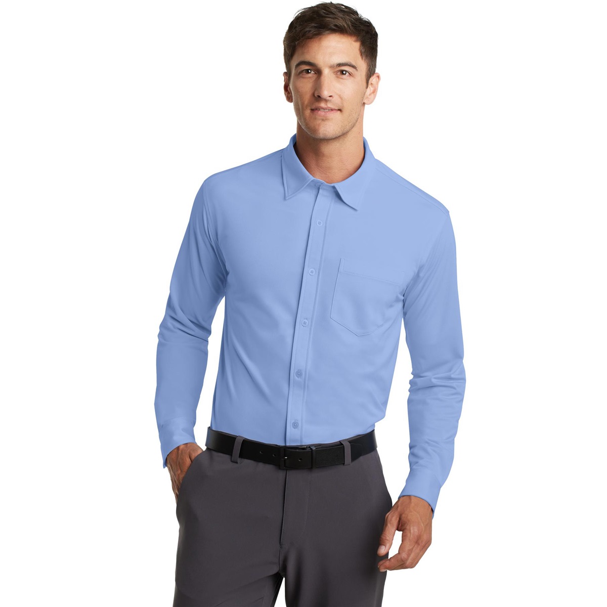 Port Authority K570 Dimension Knit Dress Shirt - Dress Shirt Blue ...