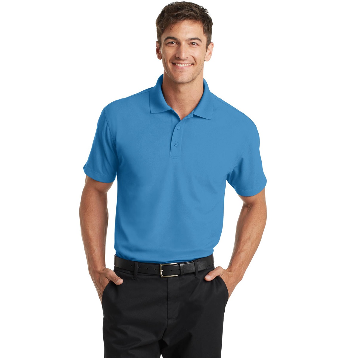 Port Authority K572 Dry Zone Grid Polo - Celadon Blue | FullSource.com