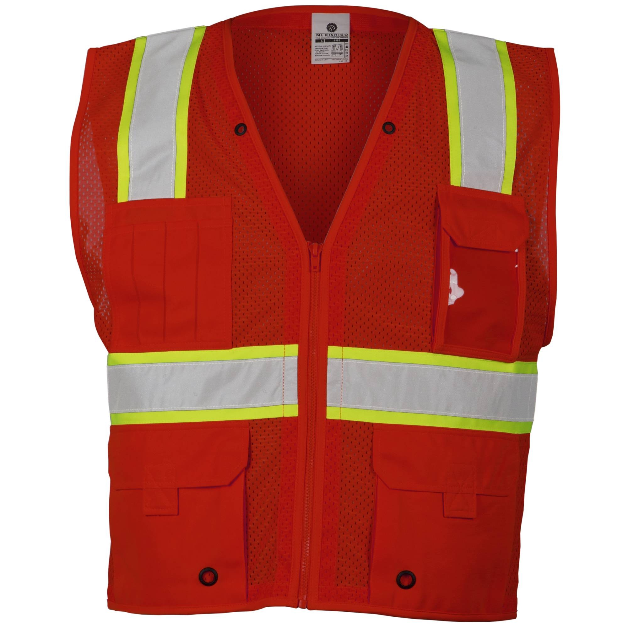 ML Kishigo B103 Enhanced Visibility MultiPocket Mesh Vest Red