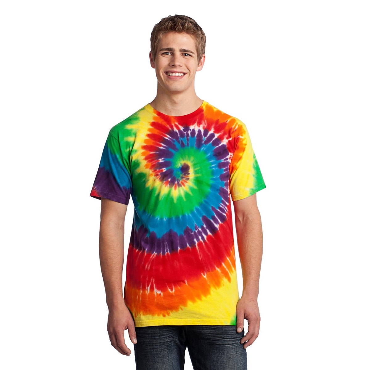 Port & Company PC147 Essential Tie-Dyed Tee - Rainbow | FullSource.com