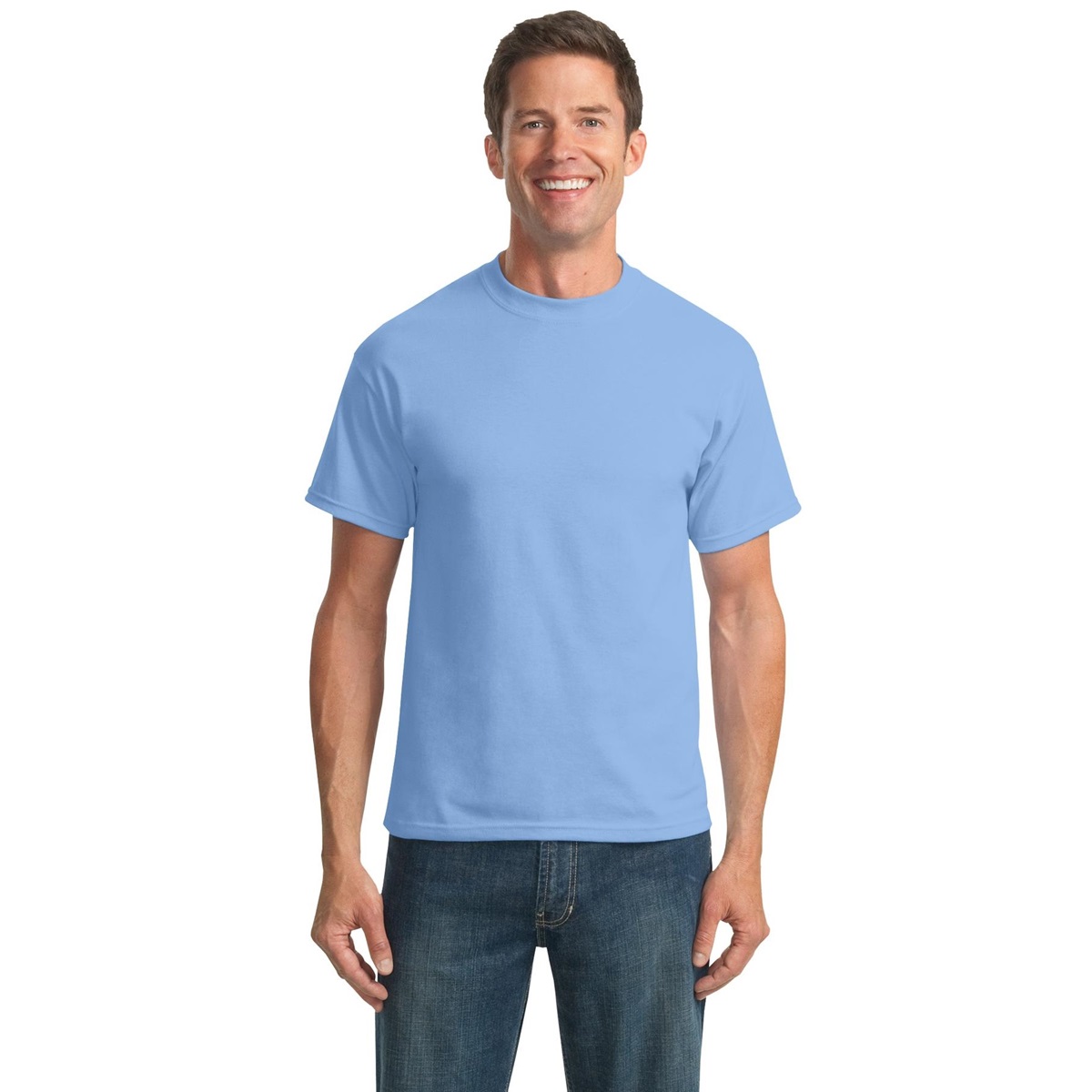 Port & Company PC55 50/50 Cotton/Poly T-Shirt - Light Blue | FullSource.com