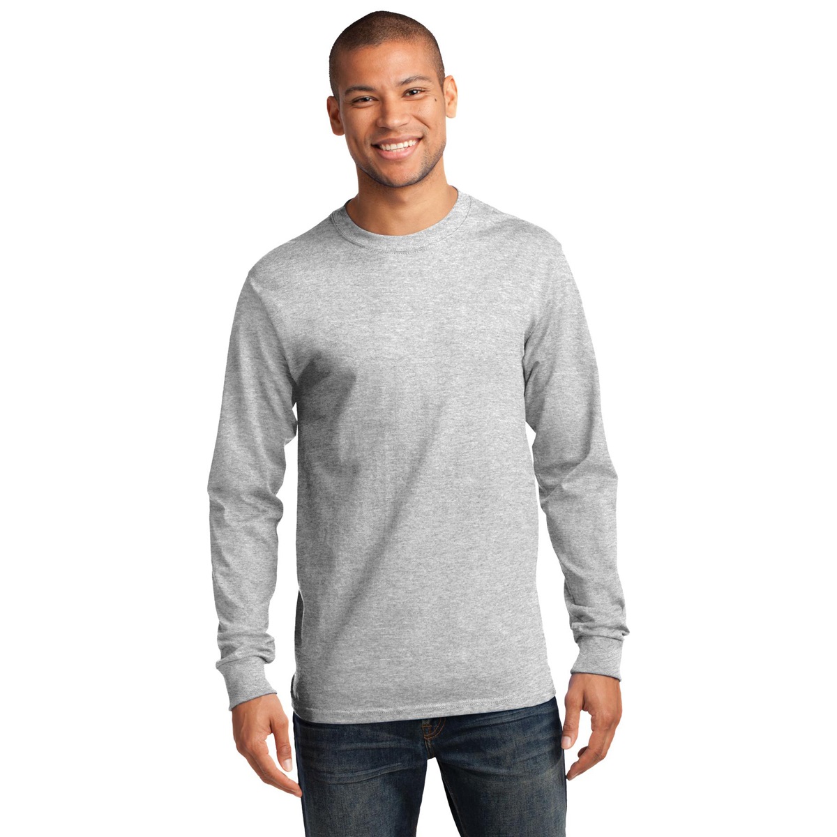 Port & Company PC61LST Tall Long Sleeve Essential T-Shirt - Ash ...