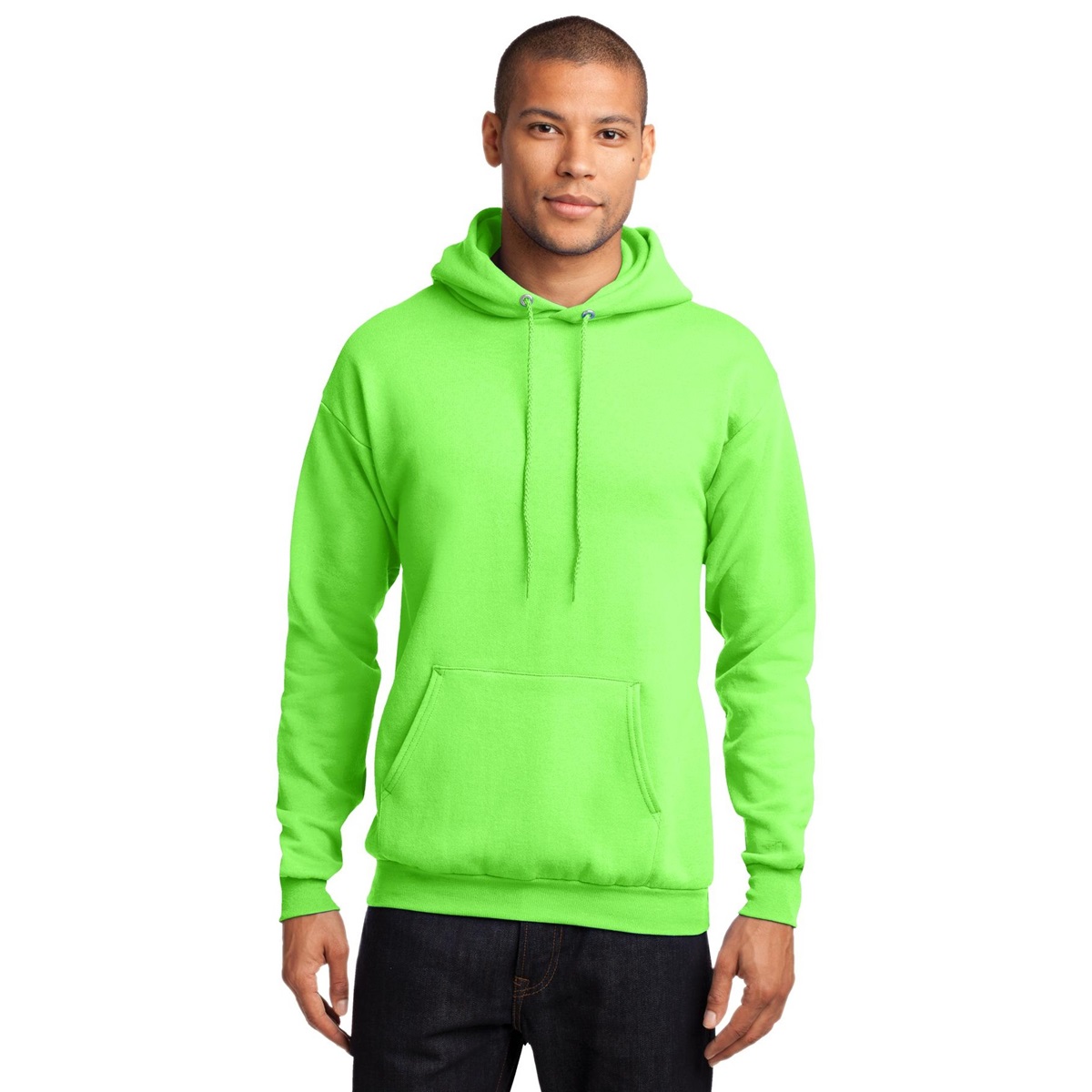 Port & Company PC78H Classic Pullover Hooded Sweatshirt - Neon Green ...