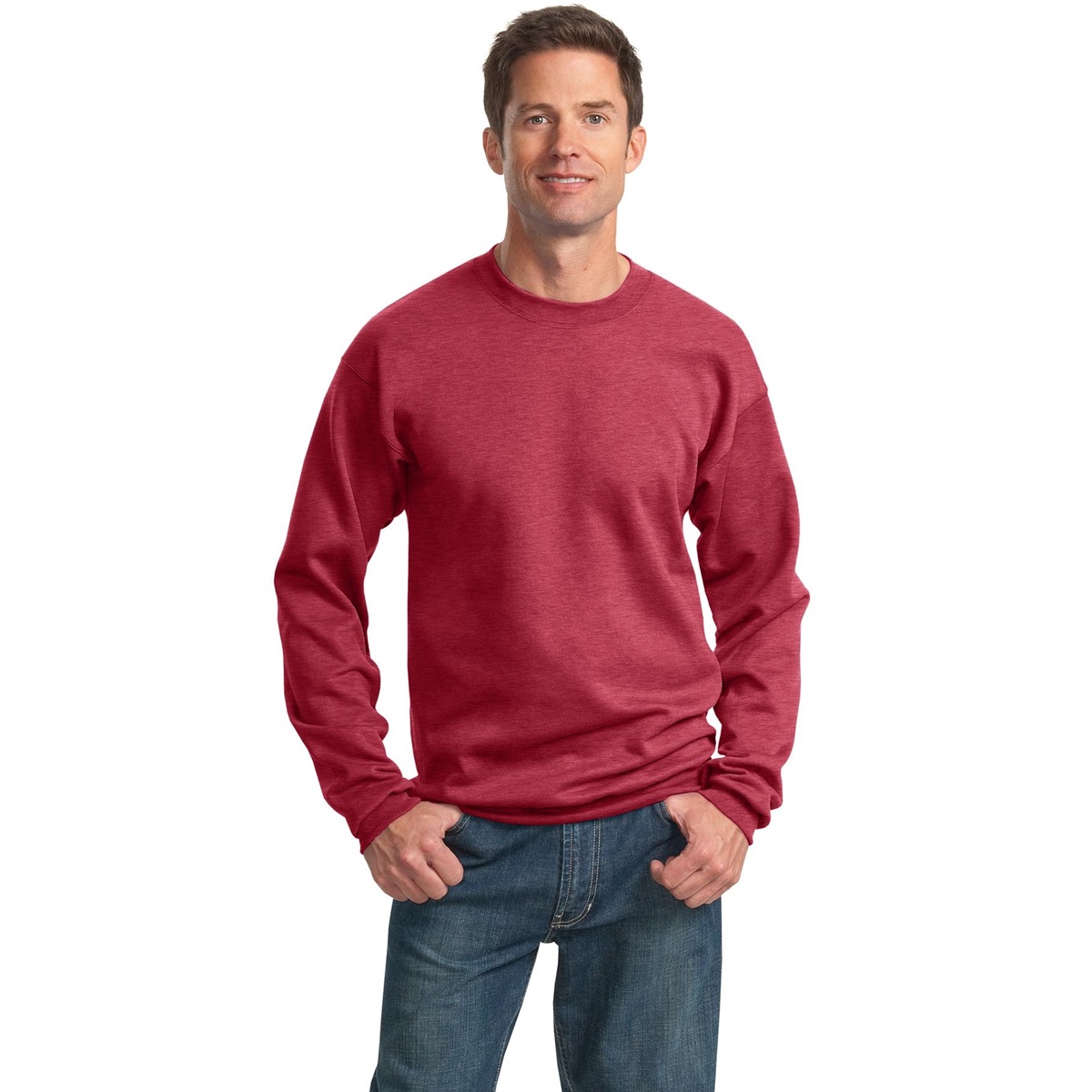 red heather sweatshirt