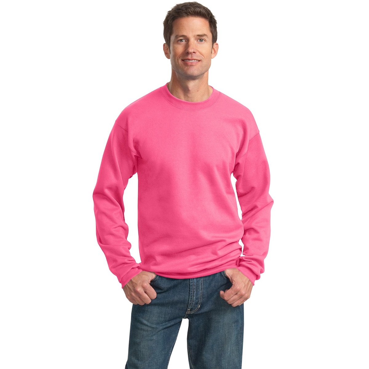 Port & Company PC78 Classic Crewneck Sweatshirt - Neon Pink ...