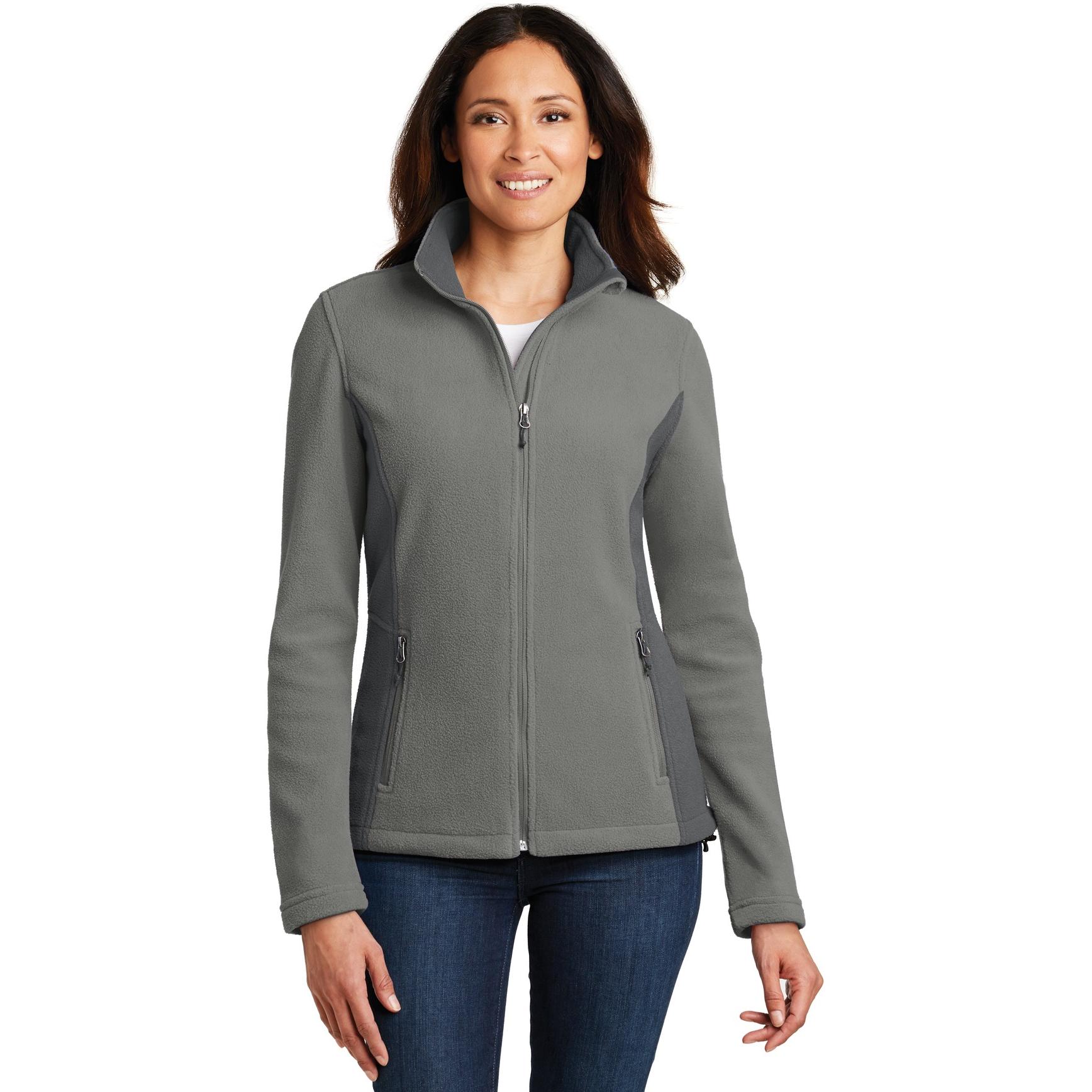 Port Authority L216 Ladies Colorblock Value Fleece Jacket - Deep Smoke ...