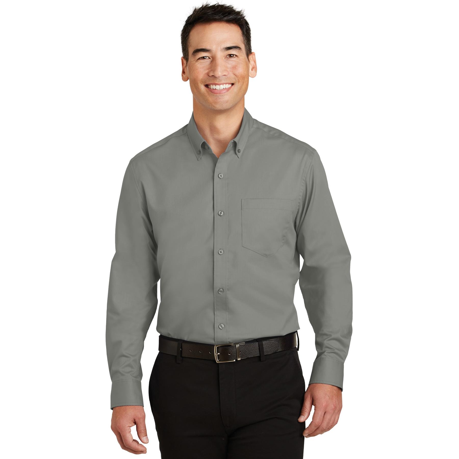 Port Authority S663 SuperPro Twill Shirt - Monument Grey | FullSource.com