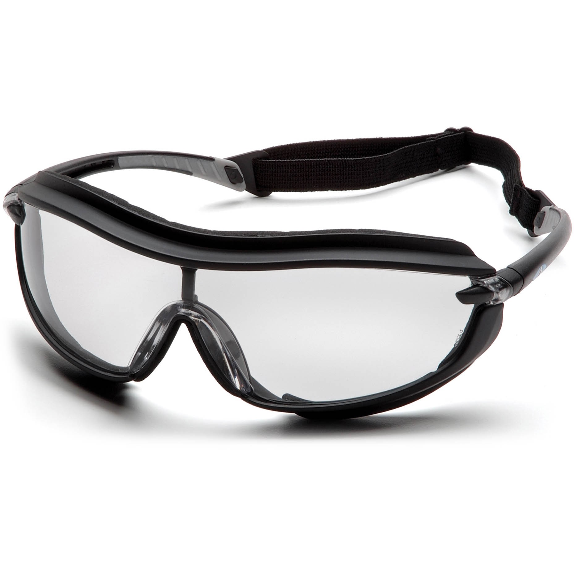 Pyramex XS3 Plus Safety Glasses Black Foam Lined Frame Clear Anti