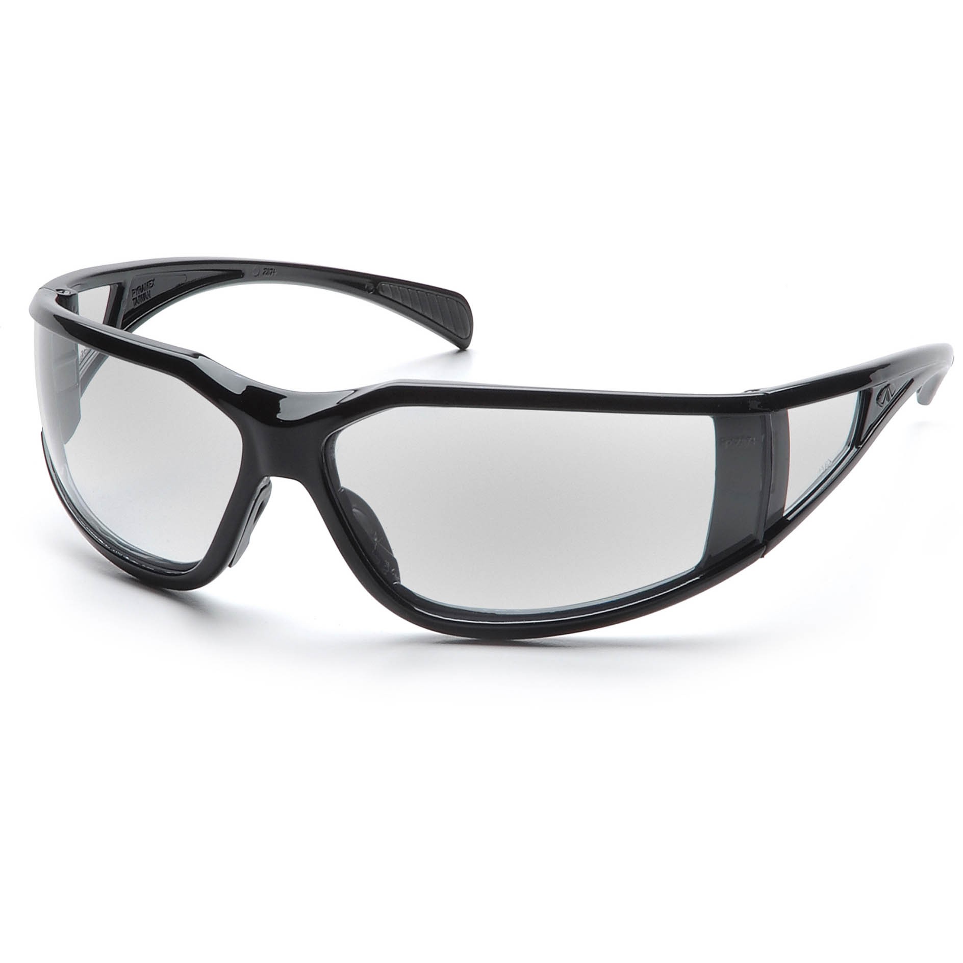 Pyramex Exeter Safety Glasses Black Frame Clear AntiFog Lens