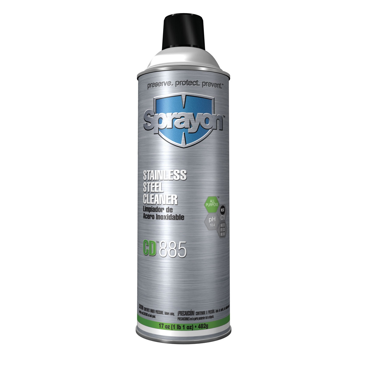 Sprayon CD 885 Stainless Steel Cleaner 17 oz Aerosol