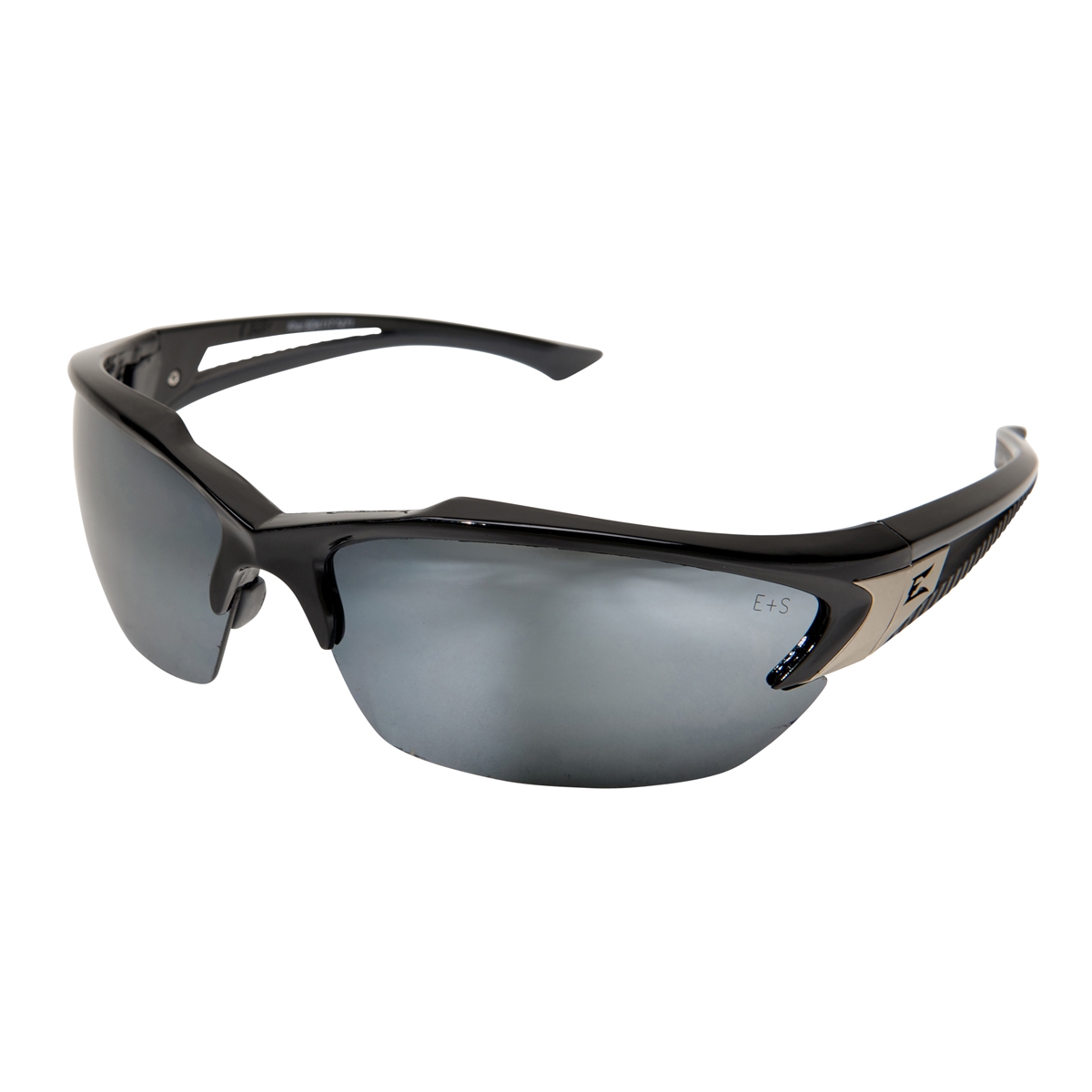 Edge SDK117 Khor Safety Glasses Black Frame Silver Mirror Lens