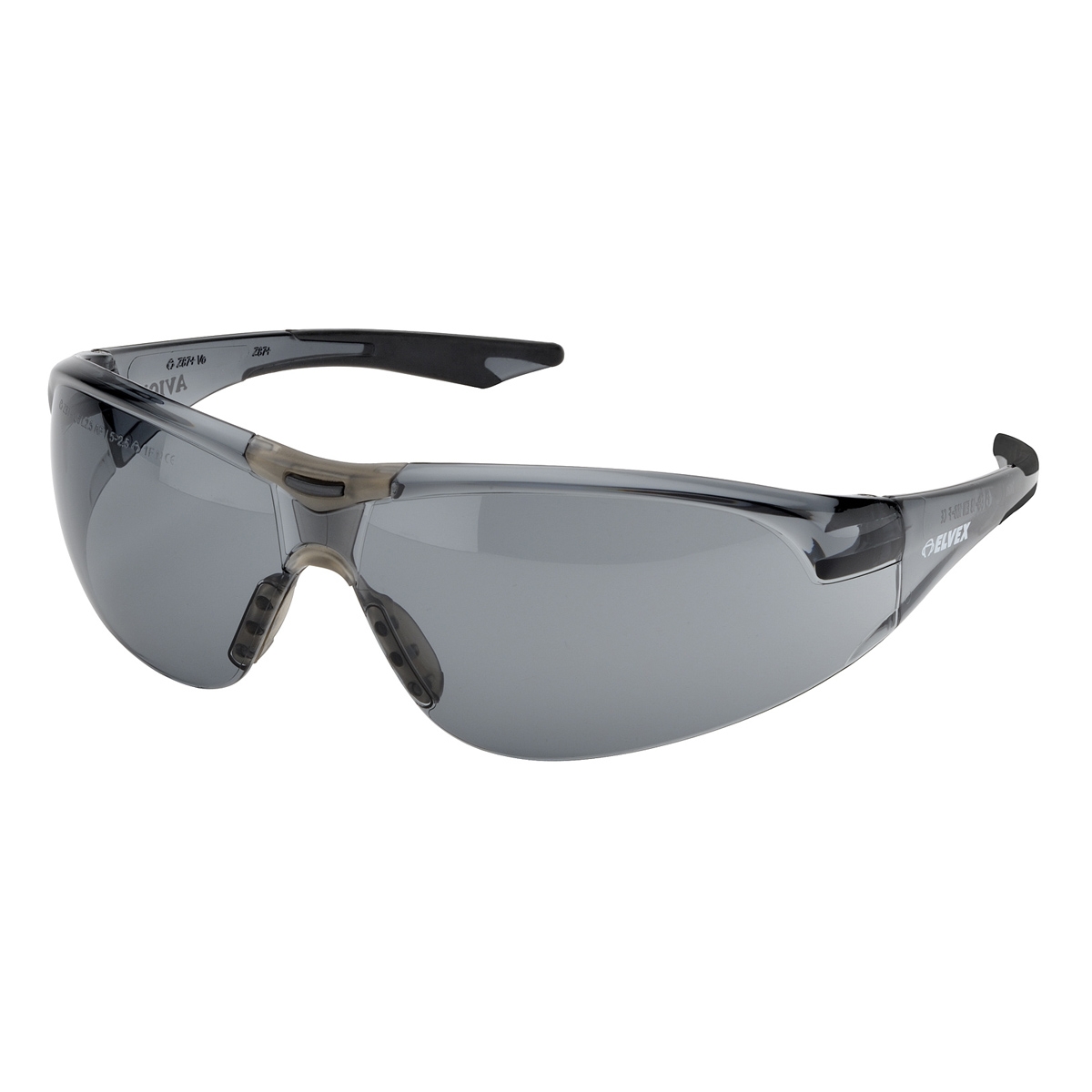 Elvex SG18GAFBLK Avion Safety Glasses Black Temple Tips Gray