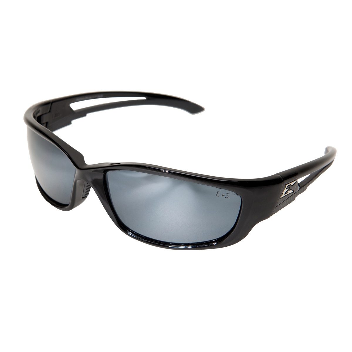 Edge SKXL117 Kazbek XL Safety Glasses Black XL Frame Silver Mirror Lens